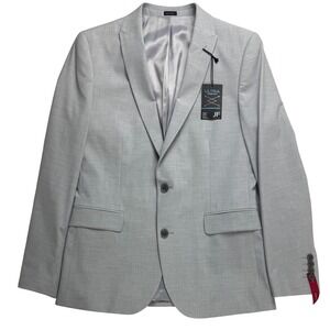 J Ferrar Mens Cool Gray Slim Fit Ultra Comfort Stretch Blazer 40 Reg